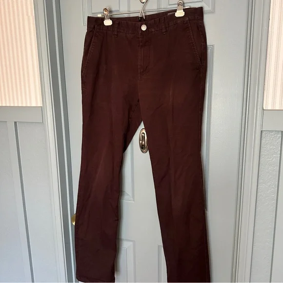 Bonobos Weekend Warrior 32/34 Men's Burgundy Slim Dress Pants - Picture 2 of 5
